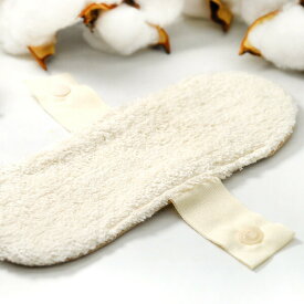 【スーパーSALE期間限定10%OFF！】オーガニックコットン リトル布ナプキン 1枚 ガーゼ茶×パイル生成り 軽い日・おりもの用に メイド・イン・アース