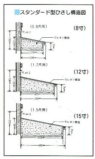 楽天市場 ひさし スタンダード庇 151 出巾15寸長さ12尺関西間 39mm ひさしの総合メーカー