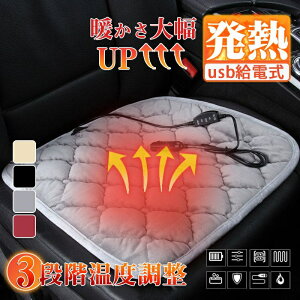 電気ホットマット 一人用 ホットカーシート シートヒーター 電気マット 発熱マット 車載 座布団 加熱パッド 3段階温度調整 usb給電式 ミニ電気カーペット ホットクッション 寒さ対策 暖房器