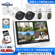 【2種類を一度に体験・防犯対策助成金あり】Hiseeu 防犯カメラ セット ワイヤレス スタンダード型 ドーム…