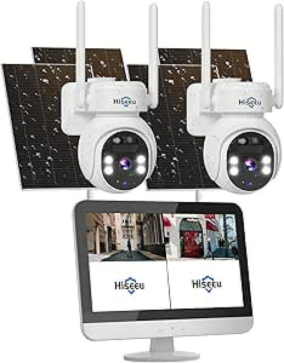 Hiseeu 防犯カメラ 400万画素 超広角デュアルレンズ WiFi Pro 屋外無線 
