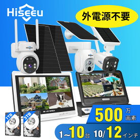 【組み合わせ自由・まとめ買いでさらにお得】防犯対策助成金あり Hiseeu 防犯カメラ セット｜ソーラー電源・録画機一体型｜常時録画＆スマホ対応｜選べる台数＆HDD容量（1TB/3TB）｜電源・工事不要