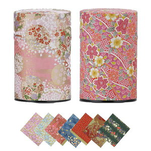 茶筒 和貼り缶 100g 用 茶缶 茶入れ フタ付き お茶 保存缶 和紙 缶 茶 保存容器 茶缶 おしゃれ