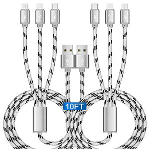 ASICEN [dP[u 3in1 iphone [dP[u 3m }[d 3C1 [dR[h ^Cv-C/Micro USB/Lightning 3䓯d\ iPhone 16 15 14 13 Galaxy S24 S23 Kindle \j[@Ή-O[2{Zbg