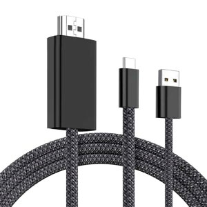 Type C to HDMI ϊP[u [dȂgE4K@60Hz 1.8M Type C HDMIϊA_v^ 4Kfo Thunderbolt 3/4 AVA_v^ ʎ ݒsv ނ ~[O iC҂ iPhone 16/i