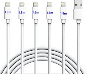 iPhone [dP[u CgjOP[u 1.8M 5{MFiF؃Zbg ACtH [d USB [dR[h Lightning }[d USB f[^] ϋv fh~ iPhone 14/13 Pro/12/12 Pro/11/XS/XR/SE/iPad Aire