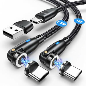 VAFOTON USB Type CP[u PD100WΉ 9Pin }Olbg USB[dP[u 1m+1.8m 5A}[d f[^] USB-AϊA_v^t PDP[u Book/Pro/Galaxiy/Pxile/phoneType-c@Ή  Ci1m+1.8mEu