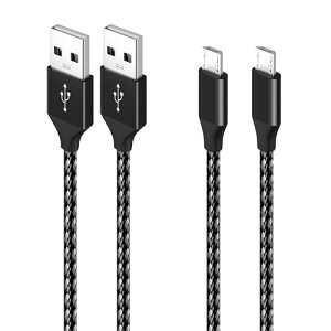 SLEIJAOOE }CN USB P[u 1m 2{Zbg Micro USB P[u 2A }[dP[u USB2.0Ki [PS4 Xbox One Rg[[Ή] Android@X}zΉ (ubN)