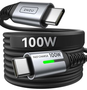 INIU USB Type C P[u 100W 5A PD QCΉ }[d f[^] ϋviC҂ USB C to USB C 2m USBP[u ^CvC [dP[u iPhone 16 15 MacBook Air Pro iPad Xiaomi Samsung Galaxy OPPO Sony Xperia Google