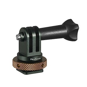 GoPro Hero 11/10/9/8/7/6/5/4、DJI Osmo Action、Camparkおよび他のアクションカメラ用アルミCNCサムスクリュー付きGoProマウントアダプター、カメラコールドシューマウントアダプターへのホットシュー