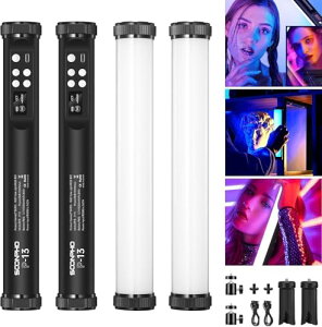 SOONPHO P13 �B�e�p �X�e�B�b�N���C�g RGB�r�f�I���C�g LED�`���[�u���C�g �t���J���[ 2500-8500K�F���x FX���[�h �L���@�\ 4000mAh�[�d�� �}�O�l�b�g���� ���X�^���h ���{��������t�� 2�{�Z�b�g/29CM