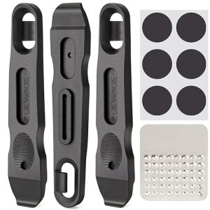 GEWAGE 自転車 タイヤレバー 3本セット タイヤ交換工具 パンク修理キット 樹脂製 ブラック (GE-603)