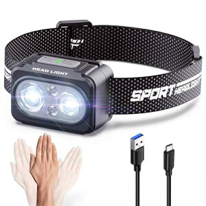 Tebool wbhCg Type-C[d e1200mAh Px LED 600[ UZT[@\t 6_[h ԁCg SOS_ ɂ wbhv hho 60°px ނ œK 