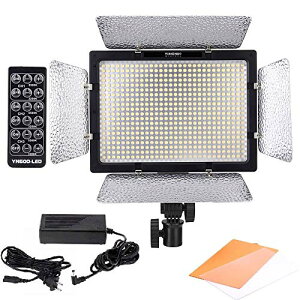 Yongnuo 600 LED�r�f�I���C�g 600����LED�𓋍� �J����&�r�f�I�J�����p AC�d���A�_�v�^�[�t��