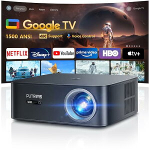 Google TVڃvWFN^[ ƒp 1500ANSI Px - 10,000+Avp\䁕I[gtH[JX`␳PUTRIMS K12vWFN^[ HDMI ARC WiFi6 Bluetooth5.3 4?Ή 300" z[