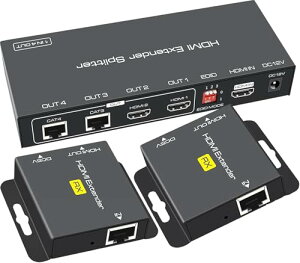 HDMI GNXe_[ EX712 2LLAN 2j^[ o  50M܂ RJ45 z @ 1080P PC PS5 PS4 hƃJ Ή CAT6 CAT7 TX 2RX Zbg j^[ \ɓKp E ݑΖ H Ď
