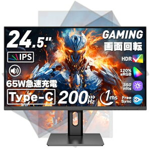 5{|Cgcocopar j^[ 24.5C` Type-C IPS 200Hz P_ۏ 120%sRGB 350nit 1ms ʉ] @\X^h VESAΉ 1080p  FPS⏕ Q[~Oj^[ FreeSync/HDR/s{bg/`g/
