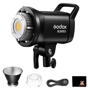 Godox SL60IID 70W LED �A���r�f�I ���C�g�ABowens �}�E���g 18600Lux@5600K@1m�ACRI96 TLCI97�A0%-100% �P�x�����AAPP �R���g���[���A�C���^�r���[�A�|�[�g���[�g�A�Õ��A�r�f�I�B�e�ɓK���Ă��܂�
