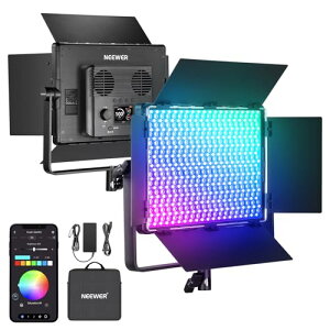 NEEWER PL60C RGB LEDrfICg 60W plCg Px 2500K-10000K \ 23000Lux/0.5m F RGBCW tJ[BeCg Ép 18V[/APP/2.4G/DMX/V obe[t