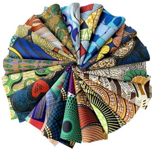 20枚 アフリカ 両面プリント生地 25×25cm パッチワーク 布セット 装飾 DIY 手芸用 はぎれ ハンドメイド
