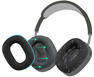 SOULWIT �C���[�p�b�h�J�o�[ �w�b�h�p�b�h�P�[�X AirPods Max �w�b�h�z�� �p �ی�P�[�X �_�炩���V���R�� �򉻖h�~ �h�o �h�� ��� �􂦂� (�u���b�N-1�y�A)
