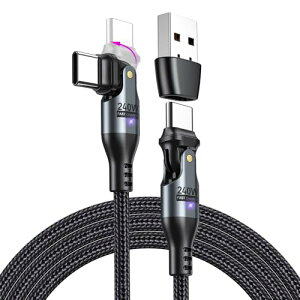 240W USB C to C P[u 1.8M [180°] PD[d ^CvC P[u f[^] USB-AϊA_v^t MacBook Pro/Phone15/15 Pro/Galaxy/Google PixelΉ (1.8mEubN)
