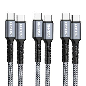 GHNTJAP USB C to USB C P[u 1M 3{Zbg ^Cvc P[u PDΉ 60W}[d f[^] Type C to Type C iPhone15/iPad/Galaxy/PixelΉ