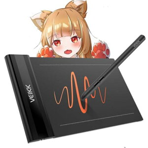 VEIKK ペンタブ 6×4インチ スマホ対応 持ち運び便利 板タブ 筆圧感知8192段階 傾き検知±60° 電源不要ペン ペンタブレット イラスト お絵描き 漫画 ゲーム Windows Mac Android Linux 対応 初心者 子供