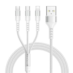 RAVIAD 3in1 [dP[u USB P[u 3A }[d [dR[h USB Type C P[u Micro USB P[u Phone [dP[u 3䓯d\ Phone Android ^CvC Galaxy Kindle S@Ή ϋv - 1.2M V