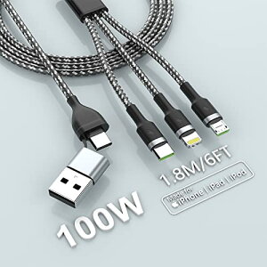 100W3in2 [dP[u USB Type CP[uPDΉ100W/6A }[d [dR[h USB Type C P[u Micro USB P[u iPhone [dP[u 3䓯d\ Phone Android ^CvC Xiaomi Galaxy Kindle Sony S@