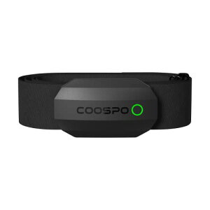 COOSPO �S���Z���T�[ �n�[�g���[�g�Z���T�[ �X�}�[�g���C�����XBluetooth 4.0��ANT+�Ή� �S�����v ���m�F+�񎦃����v�t�� ���{������� (�u���b�N)