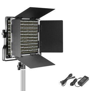 NEEWER 660 LEDビデオライト 40W 高輝度 3200K-5600K 二色 0-100%調光可能 660個LEDビーズ CRI96+ 3300lux/1m 撮影用パネルライト Uブラケット、バーンドアと収納ケース付き スタジオ照明/生放送/動画/写真/