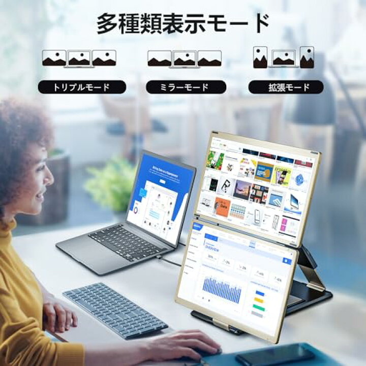 楽天市場】LivElect 15.6インチ デュアルモバイルモニター FHD 1080P 
