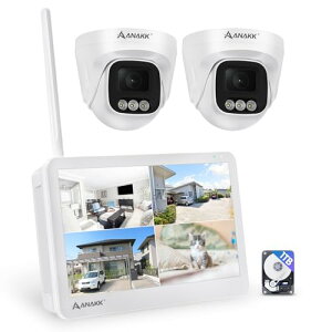 Anakk �h�ƃJ���� ���O 500����f 2�� 130°�L�p IP67�h�� ���j�^�[�t�� wifi �h�[���^ �Ď��J���� ��ԃJ���[�B�e AI�l���Z���T�[ wi-fi�Ȃ��Ă��g���� ���C�����X�h�ƃJ�����Z�b�g ���O�h�ƃJ���� 