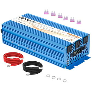 IpowerBingo インバーター 正弦波 12V 2000W 最大 4000W DC 12V(直流)AC100V(交流)変換 50HZ 60HZ 切替 カーインバーター 太陽光発電 災害対策 地震 防災用品 自動車 船 キッチンカー キャンピングカー