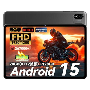Android 15 �^�u���b�g 10�C���` Wi-Fi���f��Headwolf WPad6 �AIn-Cell 1920x1200 FHD�AWidevine L1�Ή��A8�R�ACPU T615�A20GB(8+12�g��)RAM+128GB ROM�A6000mAh�A5MP/8MP�A2.4/5GHz