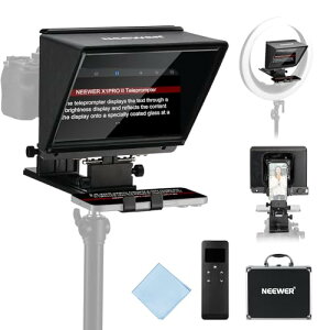 NEEWER X1 Pro II プロンプター 9インチ 金属製 RT113リモコン/APP制御/クイックスイッチ1秒ロックArcaタイプQRプレート/磁気スマホクランプ付き コンパチブル iPhone/Androidスマホ 組み立て不要