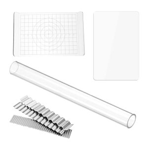 TVETE粘土細工道具7点セット粘土プレス板 のし棒 クレイカッター U字型アクリル粘土プレート陶器 彫刻 クラフト 粘土道具 測定 U字型 耐久性 DIYツール