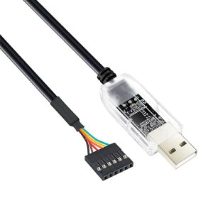 DTECH FTDI USB-TTLシリアル変換ケーブル 1.8m - 5V FT232RL 6ピン 2.54mmピッチ メスコネクタ UART コンバーター 互換 Windows 11/10/8/7 Linux Mac