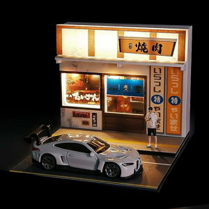 焼肉屋 1:64 USB点灯可能 店舗 街路 装飾車道 情景コレクション ジオラマ 建築模型 教育 DIY 装飾 趣味養成