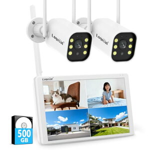 800����f�Ή��E�M�������h�ƃJ���� ���O 2�� ���j�^�[�t�� ���C�����X 120°�L�p�����Y Logisaf AI�l�̌��m �Ď��J���� ���� ��ԃJ���[�B�e ���C�����X�J�����Z�b�g 10�䑝�݉� 24���Ԙ^�� HDD�t