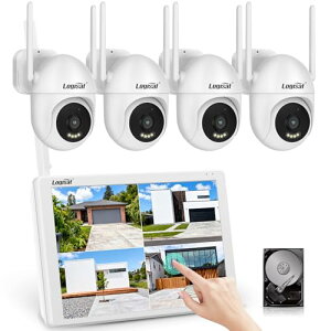 �^�b�`�p�l�����ځE360°�B�eLogisaf �h�ƃJ���� ���O�p 800����f�Ή� ���j�^�[�t�� 4��Z�b�g AI�l�̌��m �����ǔ� 360°��] HDD���� �펞�^�� �h��IP66 �X�}�z�A�� �o�����ʘb Alexa�Ή�