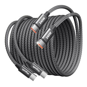 etguuds USB C �P�[�u�� 100W/240W1.8m 2�{PD3.1 ���}���[�d �^�C�vc �P�[�u�� USBC & USB-C ���ϋv�i�C���� MacBook Pro/Air�AiPad�AGalaxy S25/S24/S23/S22�APixel�AiPhone 16/15�Ȃ�Type C�@��Ή�