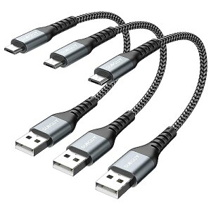 SUNGUY Micro USB �P�[�u�� 0.3M 3�{�gQC3.0/2.0 �ő�18W�}���[�d USB2.0�����f�[�^�]�� �}�C�N��usb�P�[�u�� 30cm �Z�� ���ϋv�� �i�C�����҂� Galaxy S7 / Moto G5 Plus/Huawei P10 Lite/Sony Xperia Z5 / Kindle Fire�Ȃǂɑ�