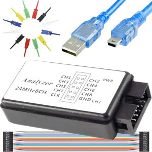 DAOKAI USB���W�b�N�A�i���C�U �L�b�gUSB�P�[�u�� 24MHz 8CH 24MHz 8�`�����l��UART IIC SPI�f�o�b�O 6�F�e�X�g�t�b�N�N���b�v�Z�b�g�~�j��USB�P�[�u���f���|���P�[�u�� for Arduino FPGA M100 SCM�p