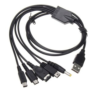 SZSL 5 in 1 USB �[�d�P�[�u�� 115cm �u���b�N �j���e���h�[ New 3DS(xL/Ll), 3DS(XL/LL), 2DS, DSi(XL/LL), GBA SP, Wii U, PSP 1000/2000/3000�ɑΉ��[�d�P�[�u�� �}���`�Q�[��USB�[�d�P�[-�u��