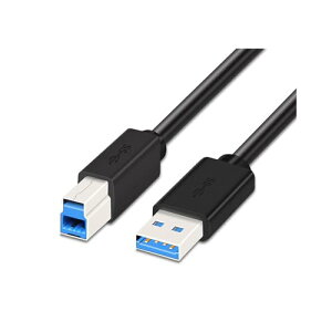 USB 3.0 �P�[�u�� �v�����^�[�P�[�u�� 1.8m �^�C�vA�I�X �^�C�vB�I�X 5Gbps �����]�� ������� �X�L���i�[/�T�[�o�[/�O�t��HDD/�O�t��SDD/�v�����^�[�ȂǑΉ� �u���b�N