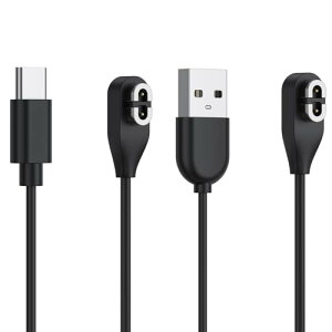 2�{Shokz���`���C���z���p USB �[�d�P�[�u�� 60cm,1�� USB A + 1�� Type-C �Ή� Shokz OpenRun Pro/OpenRun/OpenRun Mini/Aeropex/OpenComm/Aftershokz���`���C���z��