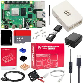 Vesiri Raspberry Pi 4B Starter Kit技適取得済 Raspberry Pi 4 Model B(RAM 4GB)/ラズベリーパイ4B/32GB カード/5V 3A USB-Type-C ON/OFFスイッチ付き電源アダプター/Micro