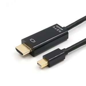 Mini DisplayPort HDMI �ϊ� �P�[�u�� Mini DisplayPort to HDMI 1.8m �P�[�u�� 4K 30Hz �A���~�j�E���V�F���ATV�A�v���W�F�N�^�[�ȂǂɑΉ� 1.8m �u���b�N